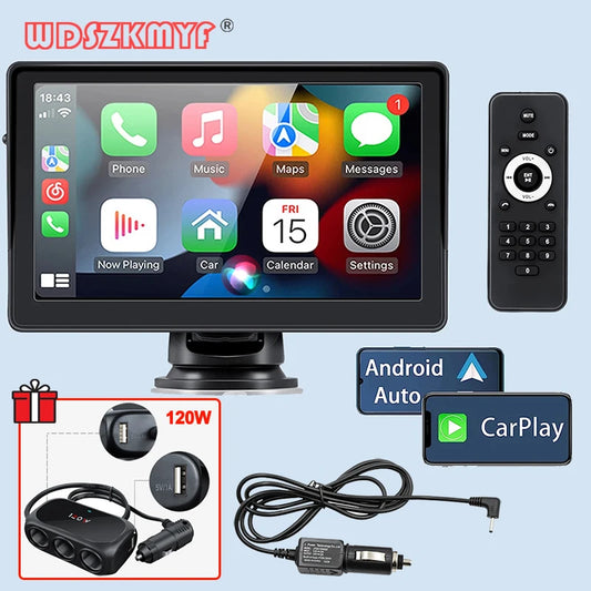 7-Inch Wireless Carplay and Wireless Android Auto Touch Screen Car Radio Multimedia Video Player with Remote Control